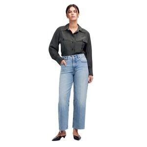 Madewell‎ The Perfect Vintage Wide-Leg Crop Jean Blue Light Wash Denim 28P